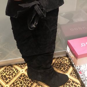 Black Barby leather knee high boots